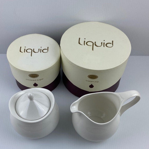 Liquid Cream and Sugar Set White Porcelain Made in England - Picture 2 of 11
